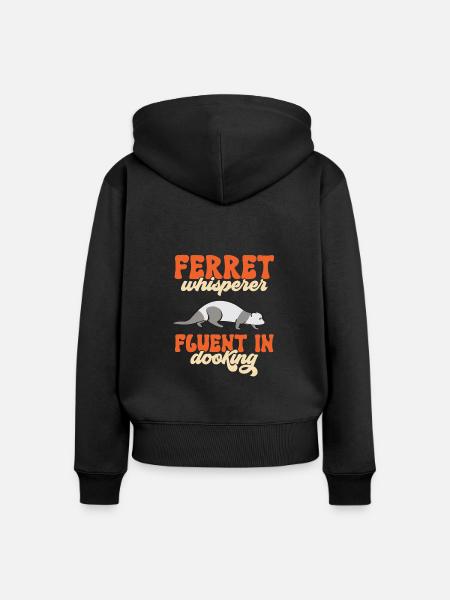 Frettchen Besitzer Frettchen - Frauen Premium Bio Zip Hoodie - Schwarz