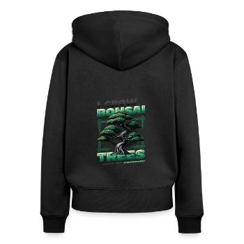 Cultiver des bonsaïs Superpower Japanese Bonsaï - Sweat à capuche zippé Premium bio Femme - noir - Dos - Julia (174cm)
