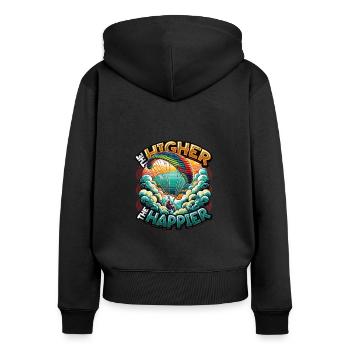 Skydiving Parachute Skydiving Paragliding - Women's Premium Organic Zip Hoodie - black - Back - Julia (174cm)