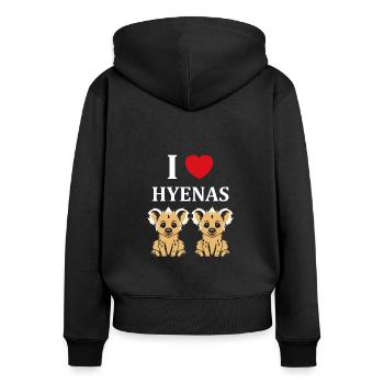 hyena - Women's Premium Organic Zip Hoodie - black - Back - Julia (174cm)