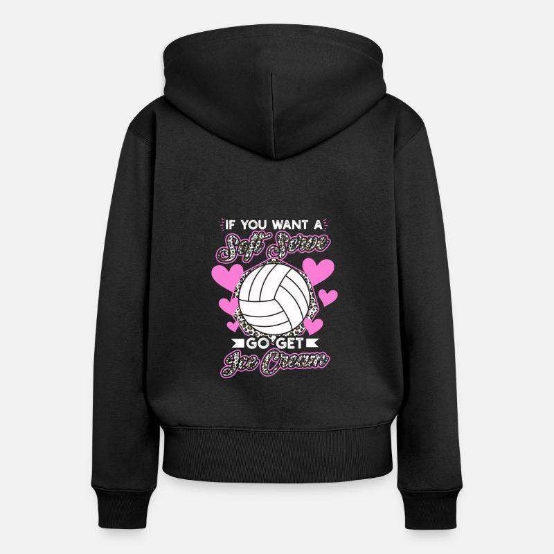 Wenn Sie eine Softportion wollen, besorgen Sie sich Eis - Frauen Premium Bio Zip Hoodie - Schwarz