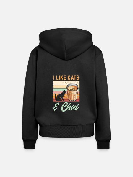 Chai Tee Masala Chai - Frauen Premium Bio Zip Hoodie - Schwarz