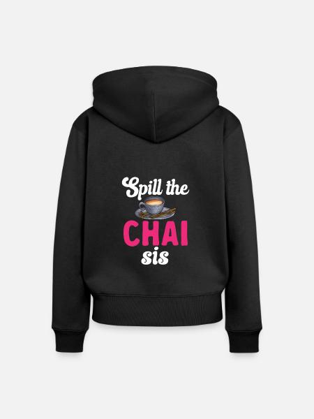 Chai Tee Masala Chai - Frauen Premium Bio Zip Hoodie - Schwarz