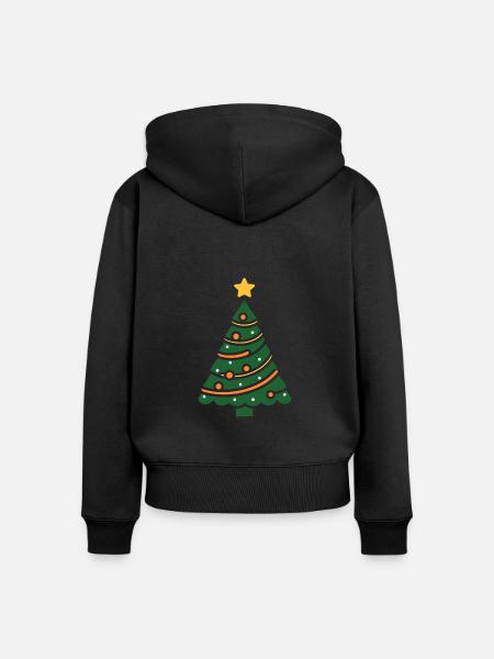 Kleiner Weihnachtsbaum - Frauen Premium Bio Zip Hoodie - Schwarz