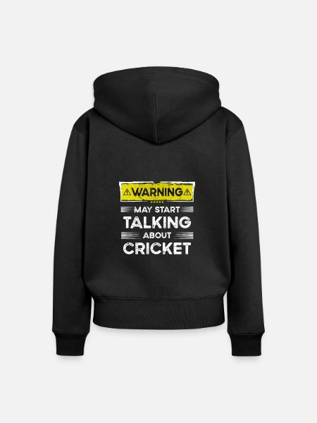 Talking about Cricket funny - Frauen Premium Bio Zip Hoodie - Schwarz