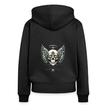 Guardian Embrace Skull Shirt NICU Mom's Hope and - Women's Premium Organic Zip Hoodie - black - Back - Julia (174cm)