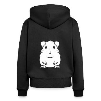 Humour cochon d'ine - Sweat à capuche zippé Premium bio Femme - noir - Dos - Julia (174cm)