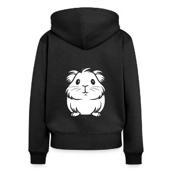 Humour cochon d'ine - Sweat à capuche zippé Premium bio Femme - noir - Dos - Julia (174cm)