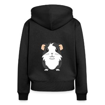 Humour cochon d'ine - Sweat à capuche zippé Premium bio Femme - noir - Dos - Julia (174cm)