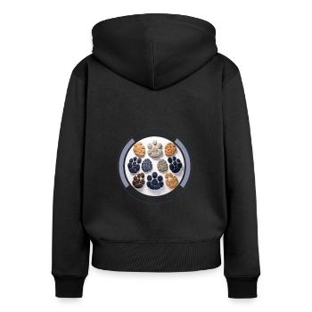 Einzigartige Pfotenabdruck Hundepflegewerkzeuge Haustierpflege - Frauen Premium Bio Zip Hoodie - Schwarz - Hinten - Julia (174cm)