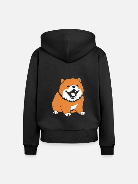 Chow Chow Hund - Frauen Premium Bio Zip Hoodie - Schwarz