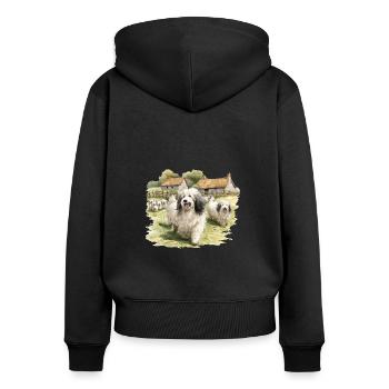 Puli Shepherd's Cottagecore Pasture Men Women - Women's Premium Organic Zip Hoodie - black - Back - Julia (174cm)