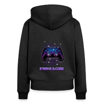 Gamers Video Gaming Geek Console Game Controller - Frauen Premium Bio Zip Hoodie - Schwarz - Hinten - Julia (174cm)