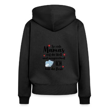 So Viele Mamas Ich Hab Die Beste Beste Mama - Frauen Premium Bio Zip Hoodie - Schwarz - Hinten - Julia (174cm)