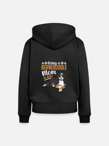 Bernedoodle Hund - Frauen Premium Bio Zip Hoodie - Schwarz