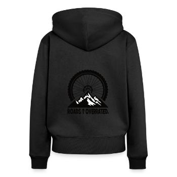 Routes Surestimées VTT VTT VTT - Sweat à capuche zippé Premium bio Femme - noir - Dos - Julia (174cm)