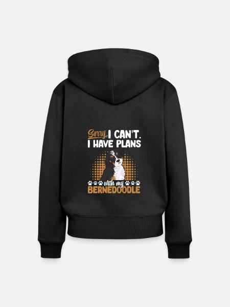Bernedoodle Hund - Frauen Premium Bio Zip Hoodie - Schwarz