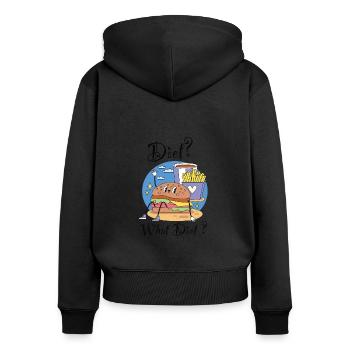 Régime Alimentaire Quel Diet Burger Pizza Frites Nourriture Hamburger - Sweat à capuche zippé Premium bio Femme - noir - Dos - Julia (174cm)
