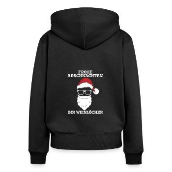 Happy ass nights you wine holes - Women's Premium Organic Zip Hoodie - black - Back - Julia (174cm)