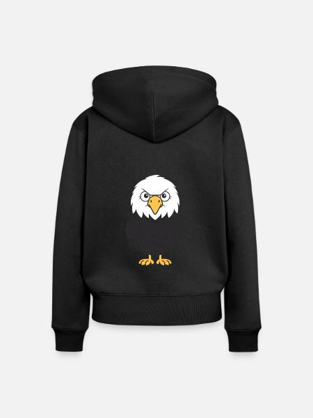 Adler-Vogel - Frauen Premium Bio Zip Hoodie - Schwarz
