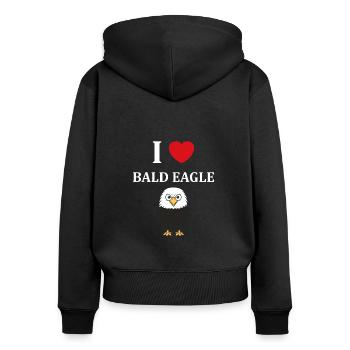 Citation humour Oiseau aigle - Sweat à capuche zippé Premium bio Femme - noir - Dos - Julia (174cm)