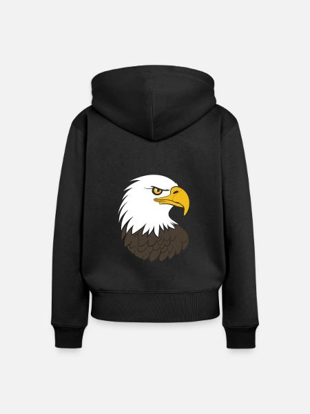Adler-Vogel - Frauen Premium Bio Zip Hoodie - Schwarz