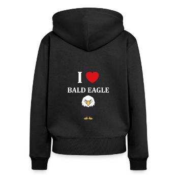 Citation humour Oiseau aigle - Sweat à capuche zippé Premium bio Femme - noir - Dos - Julia (174cm)