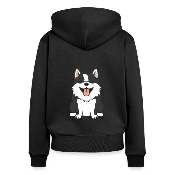 Shikoku - Women's Premium Organic Zip Hoodie - black - Back - Julia (174cm)