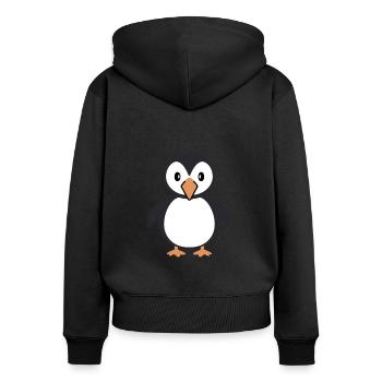 macareux - Sweat à capuche zippé Premium bio Femme - noir - Dos - Julia (174cm)