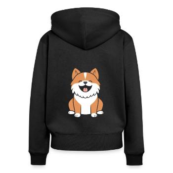 Shikoku - Women's Premium Organic Zip Hoodie - black - Back - Julia (174cm)