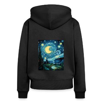 Earth Day Starry Night Shirt Conservation Through - Women's Premium Organic Zip Hoodie - black - Back - Julia (174cm)