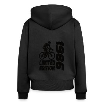 Édition limitée 1986 Vélo en édition limitée - Sweat à capuche zippé Premium bio Femme - noir - Dos - Julia (174cm)