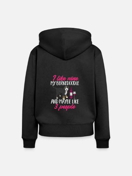 Bernedoodle Hund - Frauen Premium Bio Zip Hoodie - Schwarz