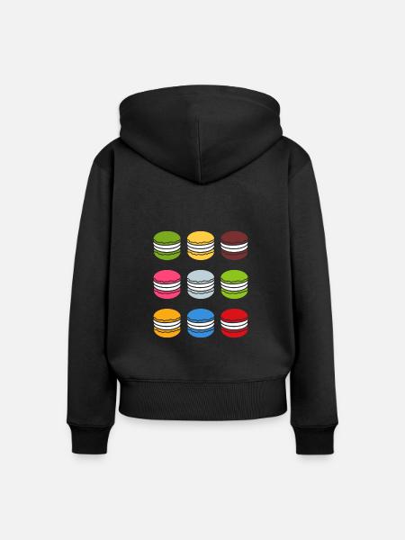 Macarons - Frauen Premium Bio Zip Hoodie - Schwarz