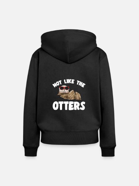 Seeotter - Frauen Premium Bio Zip Hoodie - Schwarz