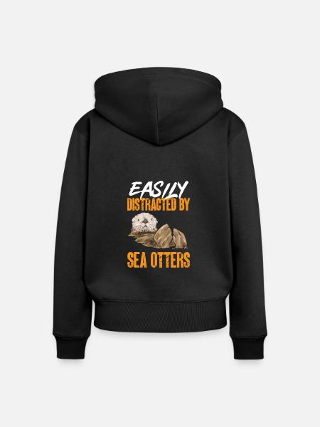 Seeotter - Frauen Premium Bio Zip Hoodie - Schwarz