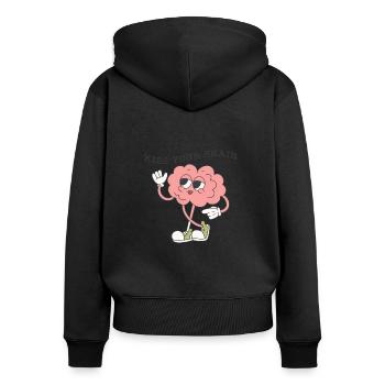 SPED Teacher Shirt, Kiss Your Brain Tee, Gift For - Women's Premium Organic Zip Hoodie - black - Back - Julia (174cm)