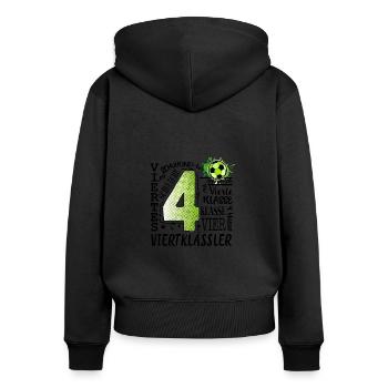 Football de 4e année - Sweat à capuche zippé Premium bio Femme - noir - Dos - Julia (174cm)