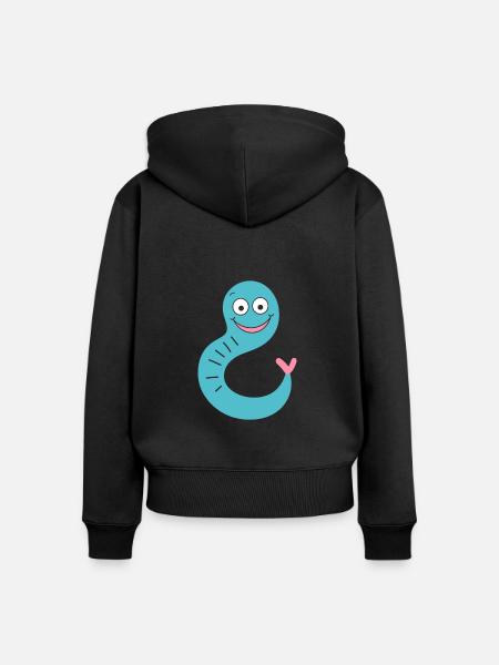 regenwürmer - Frauen Premium Bio Zip Hoodie - Schwarz