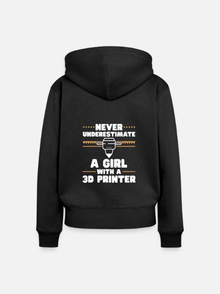 3D Drucker 3D Druck - Frauen Premium Bio Zip Hoodie - Schwarz