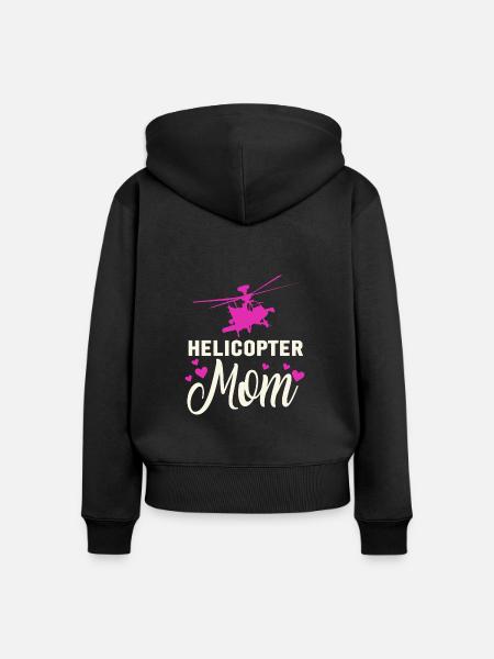 Helikopter Eltern Lustige Helikoptermutter - Frauen Premium Bio Zip Hoodie - Schwarz