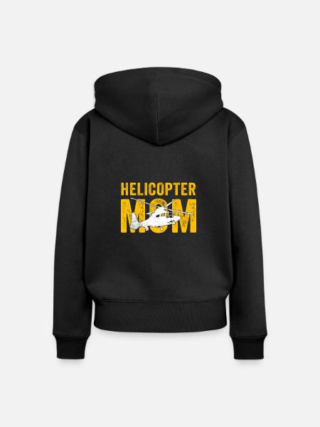 Helikopter Eltern Lustige Helikoptermutter - Frauen Premium Bio Zip Hoodie - Schwarz