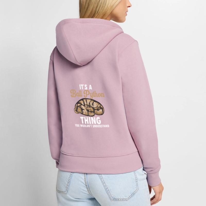 Ball Python Snake King Python Women's Premium Organic Zip Hoodie