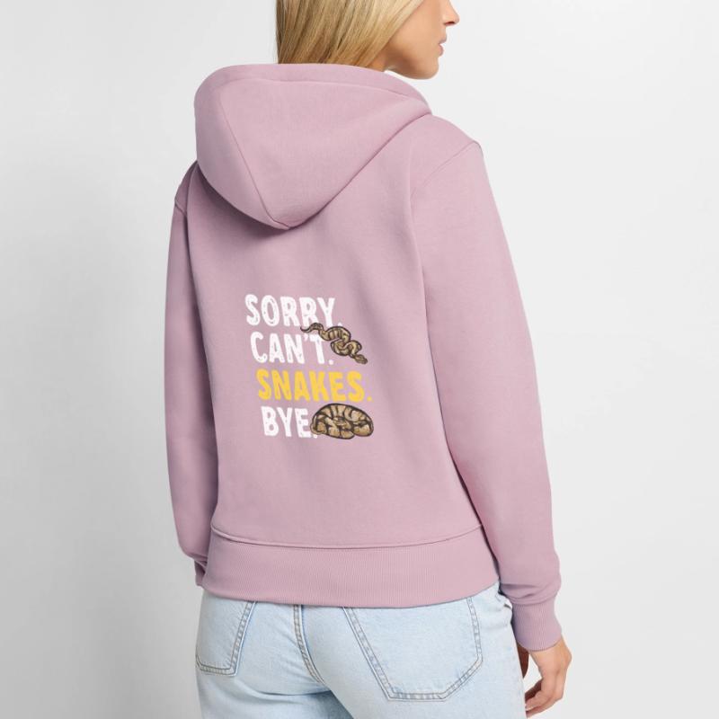 Ball Python Snake King Python Sweat à capuche zippé Premium bio Femme