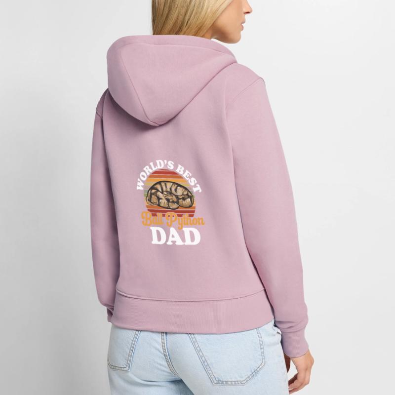 Ball Python Snake King Python Sweat à capuche zippé Premium bio Femme