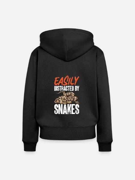 Ball Python Schlange Königspython - Frauen Premium Bio Zip Hoodie - Schwarz