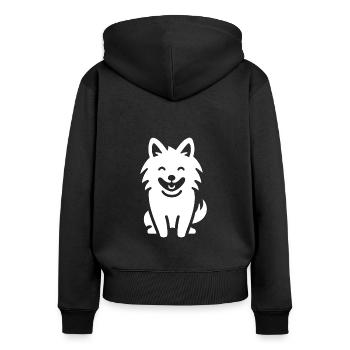 wolf - Women's Premium Organic Zip Hoodie - black - Back - Julia (174cm)