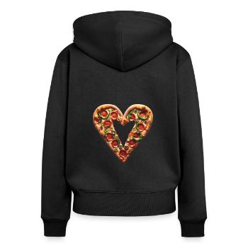 Pizza Besties Forever Matching - Women's Premium Organic Zip Hoodie - black - Back - Julia (174cm)