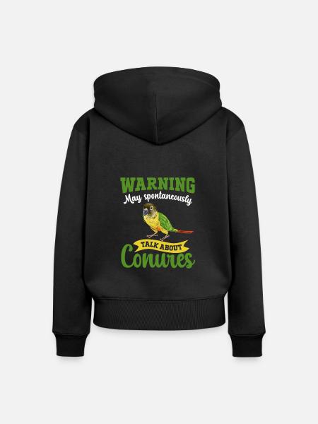 Molinasittich Papagei Vogel Sittich - Frauen Premium Bio Zip Hoodie - Schwarz
