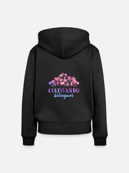 Cultivando Bilingües Spanischlehrer - Frauen Premium Bio Zip Hoodie - Schwarz